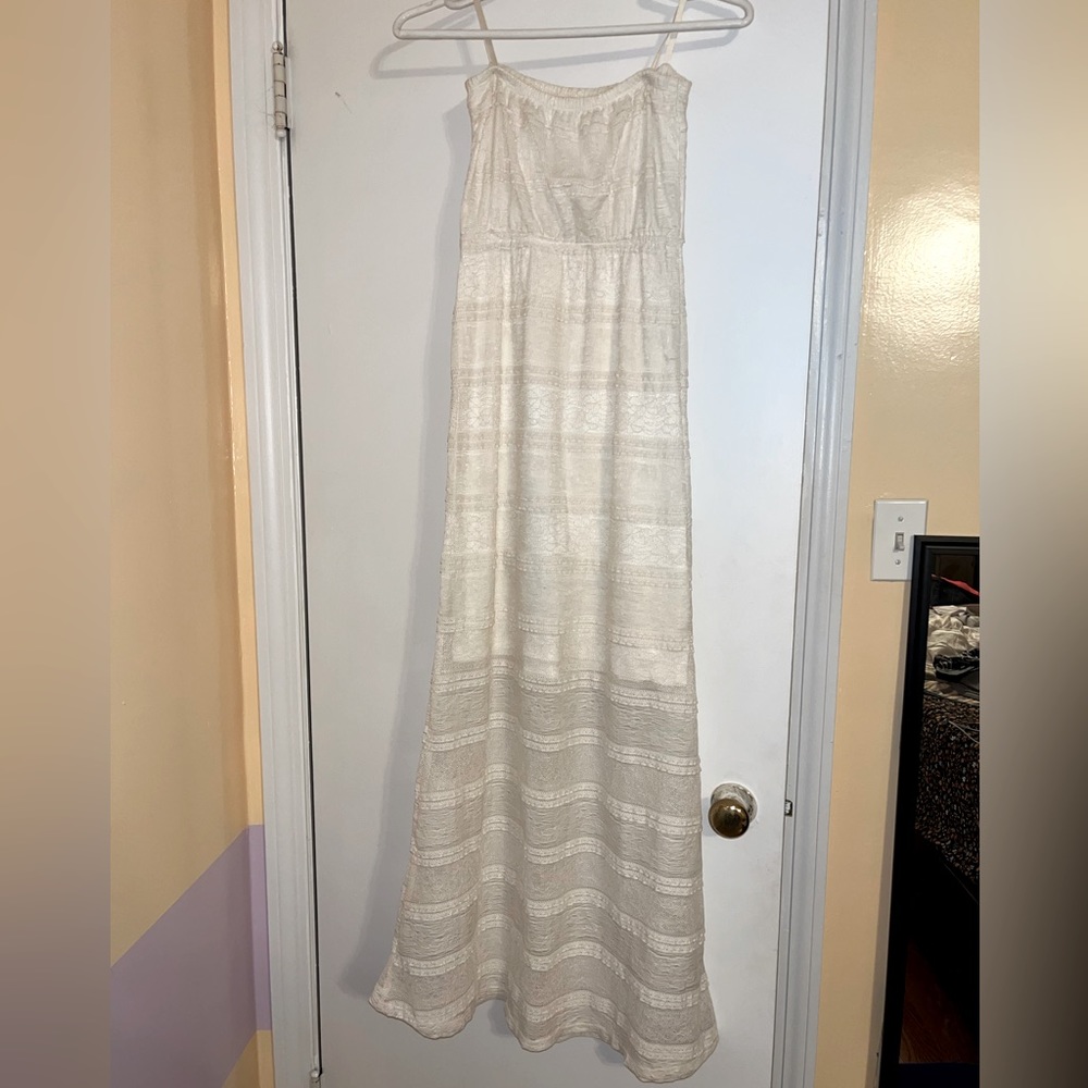 White lace maxi dress XS